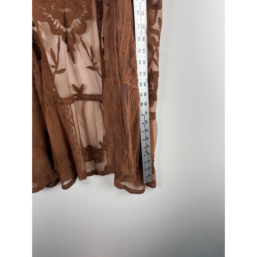 Kimono Boho Western Whimsigoth Sz 3X Floral Embroidered Sheer Duster - Picture 4 of 6